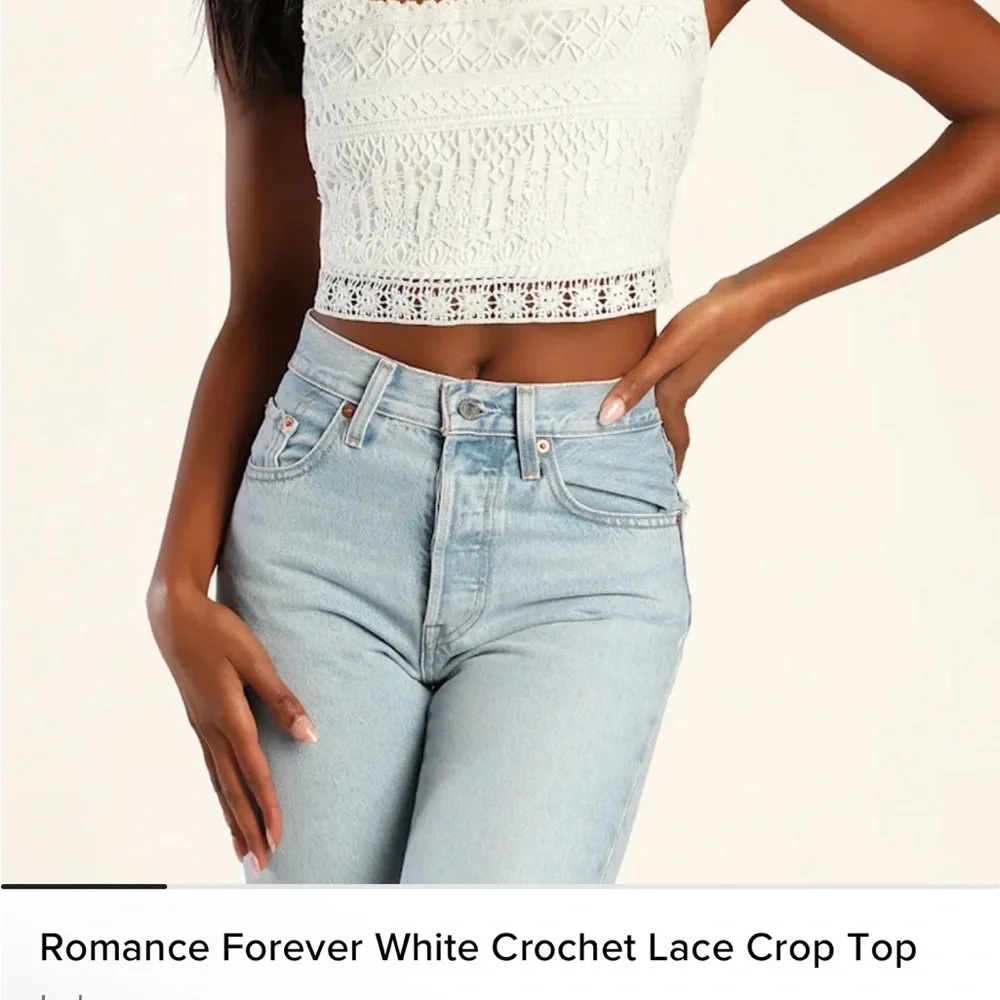 Lulus White Lace Crop Top - Picture 2 of 5